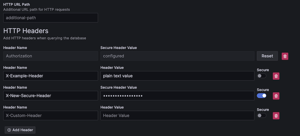 Extra HTTP config options